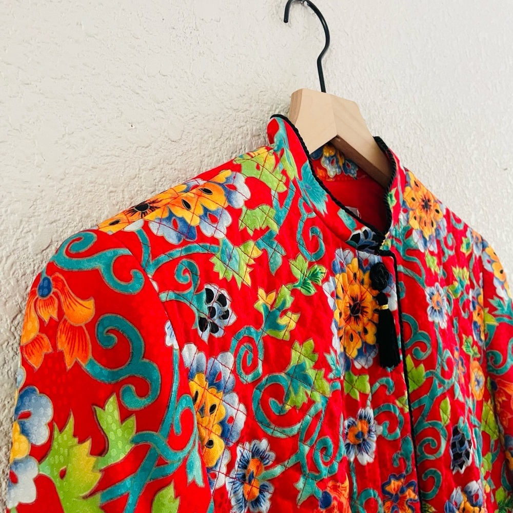 Vintage Maggie London Silk Quilted Top / Jacket - Picture 3 of 12